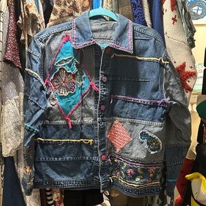 Unique colorful Embroidered Denim Jacket